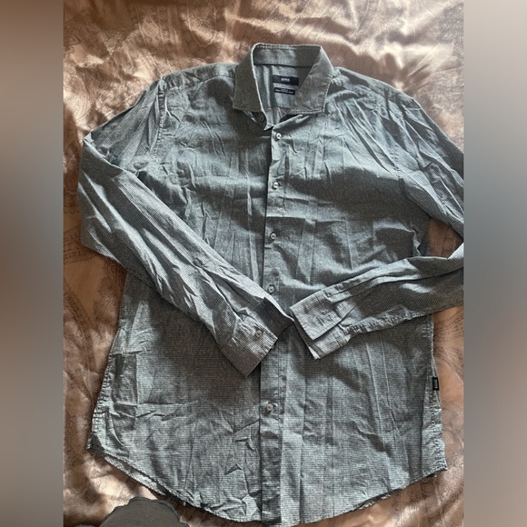 Hugo Boss Slim Fit Checked Shirt Sz L - Picture 2 of 6
